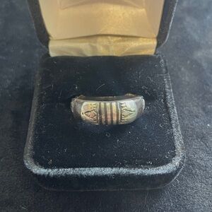 Moroccan Silver and Black tribal ring